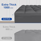 KAYFIA TwinXL Mattress Topper, Extra Thick Mattress Pad Cover - Image 2