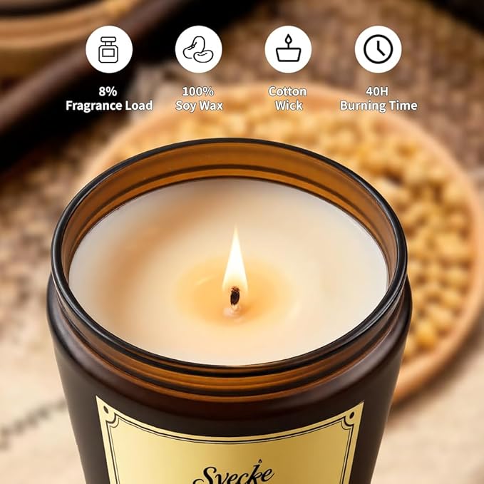 Lavender Scented Candles, 7oz Soy Wax Candle, Long Lasting Aromatherapy Jar - Image 2