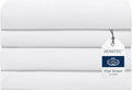King Size Flat Sheet 4 Pack, 100% Cotton Percale Flat Bed Sheet, Breathable by HOMTEC