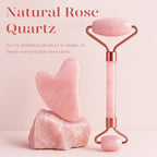 BAIMEI Rose Quartz Roller Set & Xiuyan Jade Gua Sha – Face Massager Tool and - Image 4