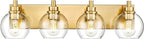 Bathroom Light Fixtures, 4 Light Brushed Gold Vanity Light, 26 Inch Modern Wall by Metwet