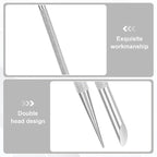 2Pcs Nail Cleaning Cuticle Stick Tool, Stainless Steel Cuticle Pusher, Nail - Image 5