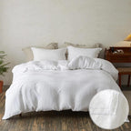 Simple&Opulence 100% Washed Linen Duvet Cover Set 88"x92" - Image 2