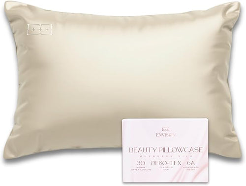 100% Mulberry Silk Pillowcase Infused by ENVISKIN