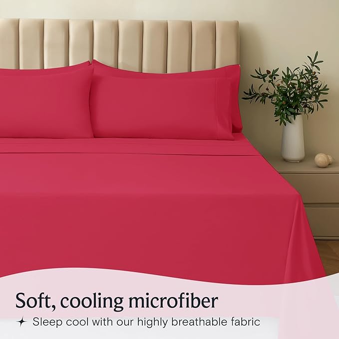 LuxClub 5 PC Sheet Set Bed Sheets Deep Pockets 16" Eco Friendly Wrinkle Free - Image 3
