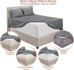 Hearth & Harbor Luxury Soft 6 Piece Bed Sheet Set Extra Deep Pocket Fitted - Image 3