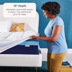 Sleep Innovations Dual Layer 4 Inch Memory Foam Mattress Topper, Queen Size - Image 5