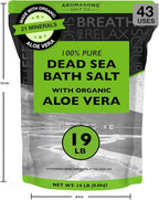 Aromasong Dead Sea Salt with Organic Aloe Vera, Spa Bath Salts, 19 Lbs Fine - Image 8