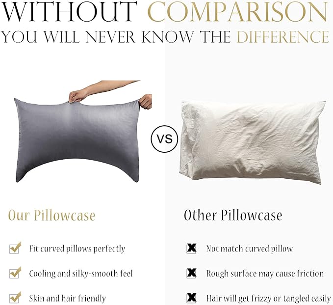 Cooling Crescent Side Sleeper Pillow Cases King Size Set of 2 - Image 2