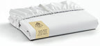 Linen Home 100% Cotton Percale Weave Fitted Sheet, Queen Size, Snow White by LINENHOME