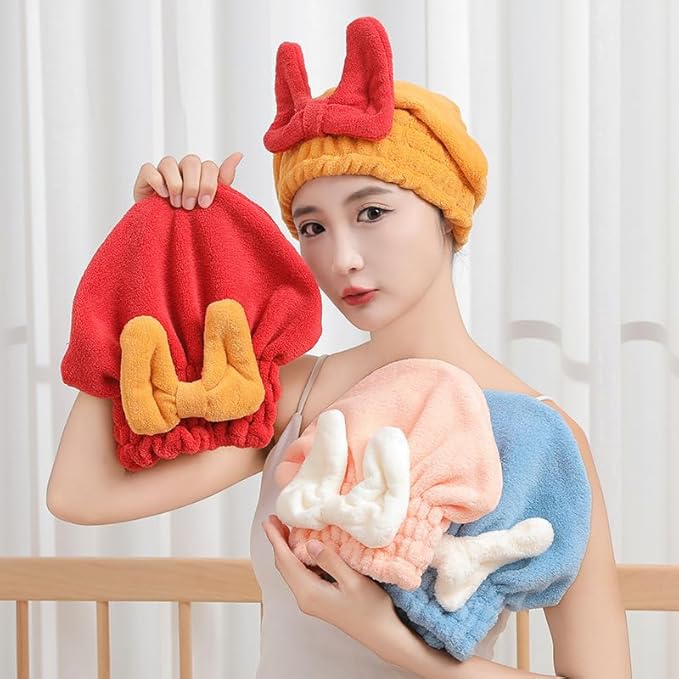 Microfiber Hair Drying Cap, Ultra Absorbent Hair Towel Wrap Turban - Image 7
