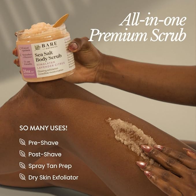 Bare Botanics Unscented Body Scrub 24 oz - Image 3