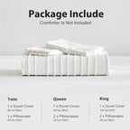 WARMDERN White Boho Duvet Cover Set King Size, Striped Textured Duvet Cover - Image 6