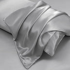 Aormenzy Satin Body Pillow Cover Set of 2, 20x54 Inches Silver Grey Case - Image 4