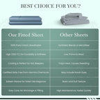 Feather & Stitch 1 PC Fitted Sheet California King Size, 100% Cotton Damask - Image 8
