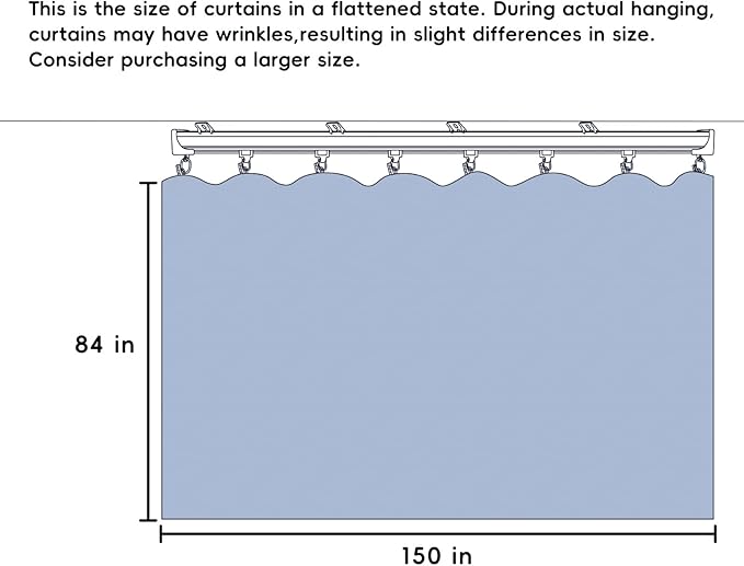Room Divider Ceiling Mounted Curtains Track Sets Extra Wide Blackout Curtain - Image 7