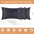 Silk Pillowcase for Hair and Skin, 2 Pack 100% Mulberry Silk Pillowcase 25 Momme - Image 7
