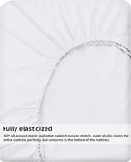 HBHLFZ Twin Fitted Sheet Only, Soft Breathable Bottom Sheet - Image 5