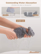 Hicober Microfiber Hair Towel, Drying Hair Wrap Towels - Image 6
