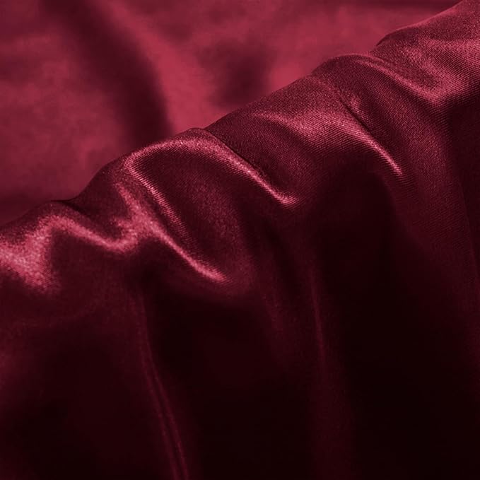 Aormenzy Satin Pillow Cases for Women King Size Set of 2, Burgundy Satin - Image 2