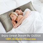 OLESILK Silk Body Pillowcase 20x54 Zippered: 100% Mulberry Silk - Image 2