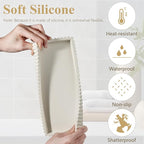 Silicone Bathroom Tray Small Vanity Organizer Rectangle Sink Caddy Sponge - Image 3