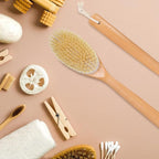 OWIIZI Bath Brushes with Soft and Natural Bristles Antiskid Wooden Long Handle - Image 8