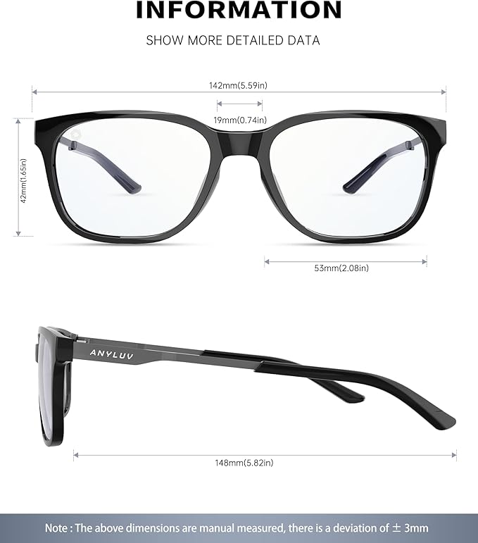 ANYLUV Blue Light Glasses for Men, Lightweight Computer Gaming Glasses - Image 3