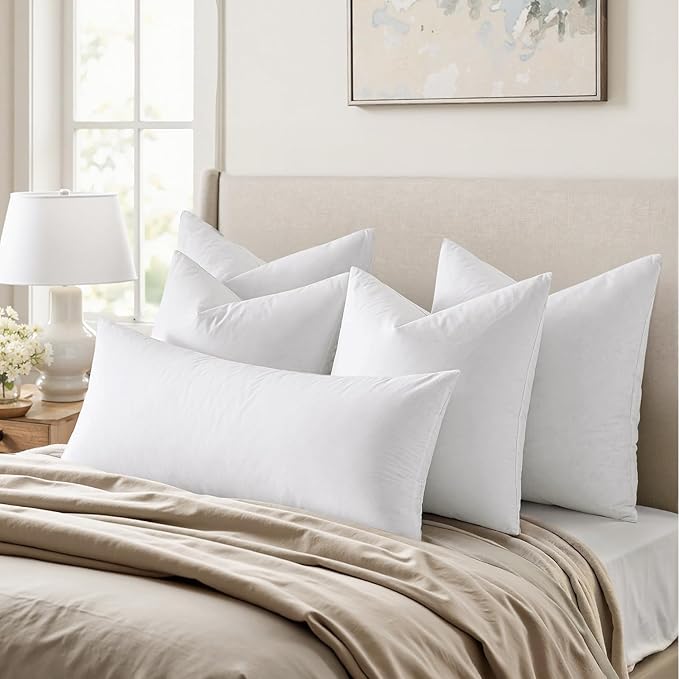 MIULEE Feather Pillow Insert 14x36, Decorative Down Feather Fluffy Throw Pillow - Image 3
