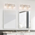 OCIOC Nickel Bathroom Vanity Light 3-Light Bathroom Light Fixtures Over Mirror - Image 8