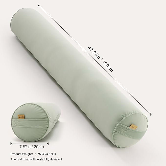 Bolster Pillow for Bed – Long Round Body Pillow for Adults, Cuddle Pillow for - Image 2