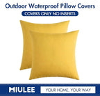 MIULEE Pack of 2 Decorative Outdoor Solid Waterproof Throw Pillow Covers Faux - Image 6