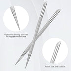 2Pcs Nail Cleaning Cuticle Stick Tool, Stainless Steel Cuticle Pusher, Nail - Image 4