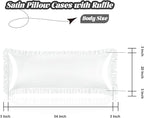 Homiest Ruffle Satin Body Pillow Cover, Silky Satin Body Pillowcase - Image 3