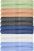 KAHAF COLLECTION 12 Pack Washcloths | Multicolour 100% Cotton Extra Absorbent by KAHAF+COLLECTION