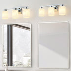 3-Light Bathroom Light Fixtures, Modern Vanity Lights, Chrome Metal Wall Lamp - Image 8