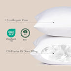 puredown® 28 x 28 Feather Down Throw Pillow Insert, 1 Pack Euro Pillow - Image 2