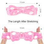 Casoty 12 Pcs Spa Headbands, Skin Care Headband, Soft Coral Fleece Makeup Head - Image 6