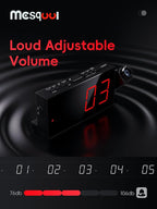 Mesqool Projection Alarm Clock, Loud Vibrating Alarm Clock - Image 6