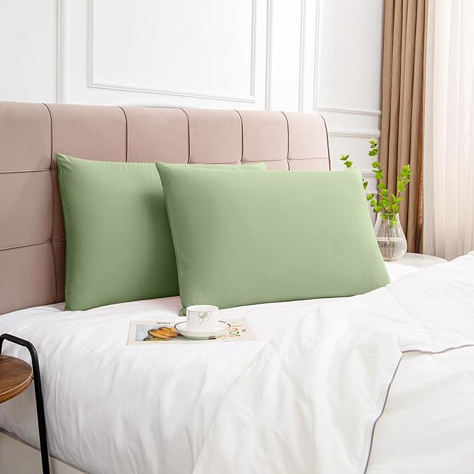100% Cotton Standard Pillowcases Set of 2, Deep Dream 600 Thread Count Pillow - Image 6