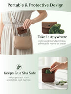 Rena Chris Gua Sha Facial Tools, Natural Jade Stone Guasha Tool - Image 4