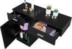 Wall Mount Styling Station for Hair Stylist, Wooden Hair Salon Station Storage - Image 8