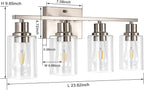 4-Light Bathroom Light Fixtures, Brushed Nickel Vanity Light - Image 2