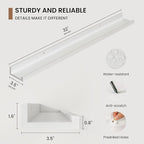 Picture Ledge Shelf, Floating Shelves Set of 2, 32 Inches Solid Wood Nursery - Image 3