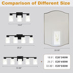 5-Light Bathroom Light Fixtures, Modern Vanity Lights, Living Room, E26 Base - Image 5