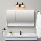 Globe Electric 63000004 3-Piece Bathroom Set, Matte Black, 15.5" 2-Light Vanity - Image 2