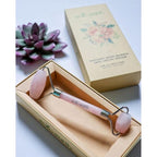 eco & earth Natural Rose Quartz Jade Face Roller - Image 4