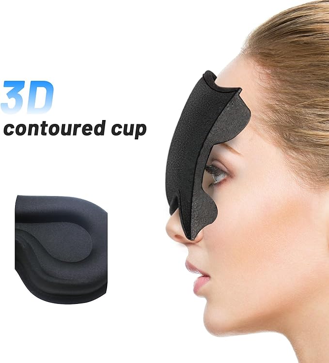 Sleep Eye Mask for Men Women, Sleeping Mask for Side Sleeper, Travel Blackout - Image 2