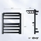 LANMEL 2 in 1 Towel Warmer Rack & Towel Rack Wall, 6 Bars Electric Wall Mounted - Image 2