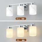 3-Light Bathroom Light Fixtures, Modern Vanity Lights, Chrome Metal Wall Lamp - Image 6